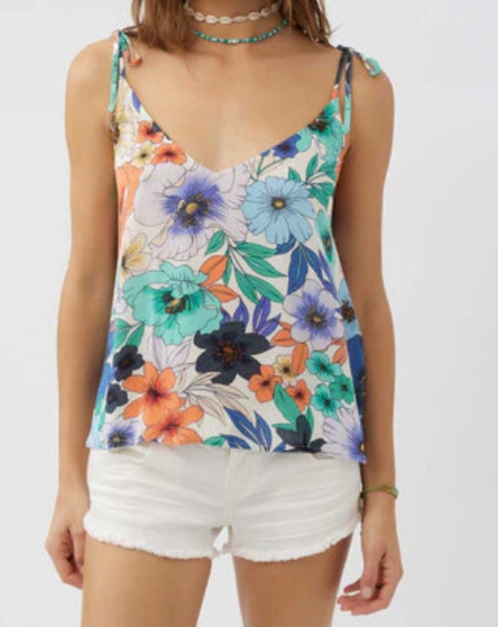 O'Neill Topher Floral Tank Top XS NWT O Neill Festival Boho Resort Beach Coastal